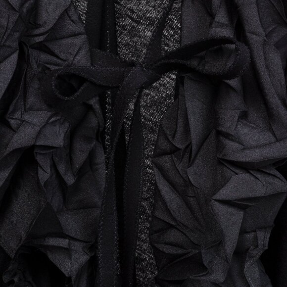 Marie Sainte Pierre Black Duster with Ruffle Edge Collar - Picture 8 of 10